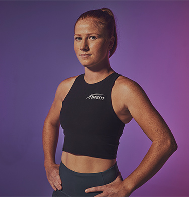 NASM Trainer with purple background