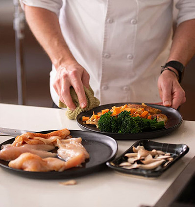 A chef preparing food