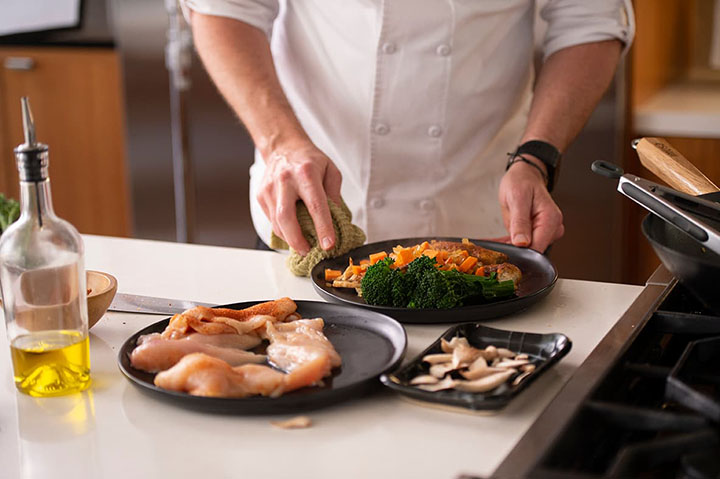 A chef preparing food