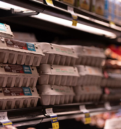 Egg cartons at the grocery store