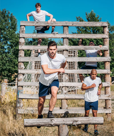 military men doing a course