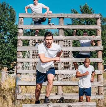 military men doing a course
